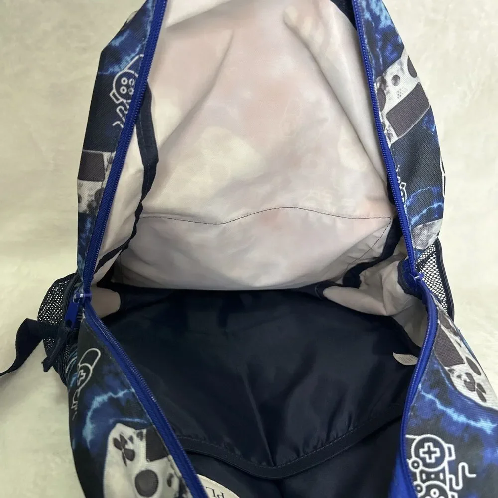 Childrens Place Backpack Kids Multicolor School Bag Pockets Zip Blue Gaming